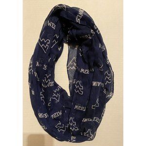 Team Scarf WV West Virginia Infinity Scarf Lightweight Blue Logo College